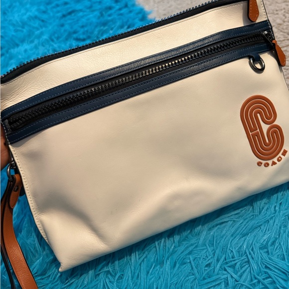 Coach Cream and Navy women pouch
